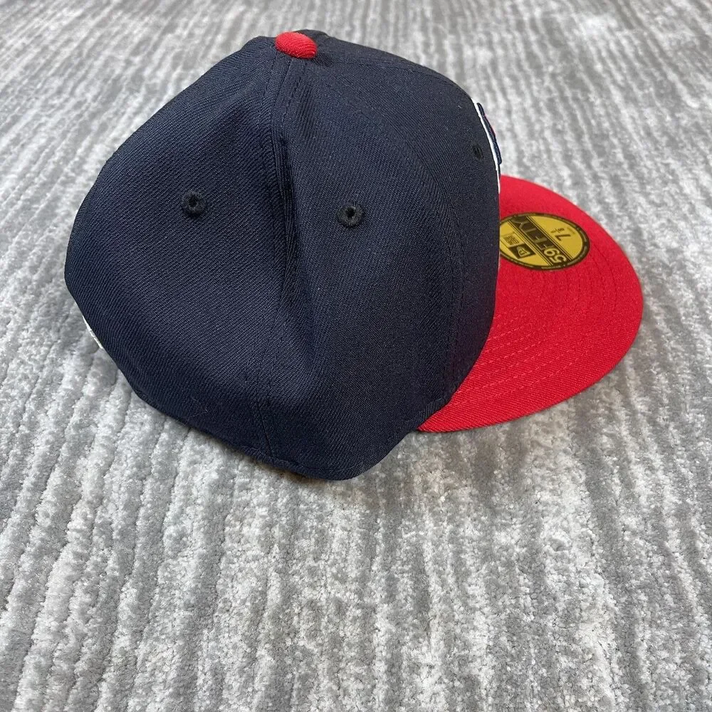St Louis Cardinals Hat Cap Fitted Mens 7 1/8 Navy Red MLB Baseball New Era
